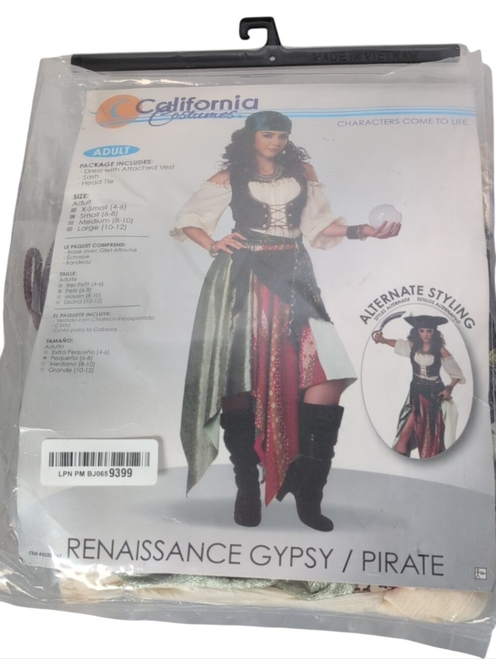 California Costumes Renaissance Gypsy/Pirate Halloween Costume Size Small
